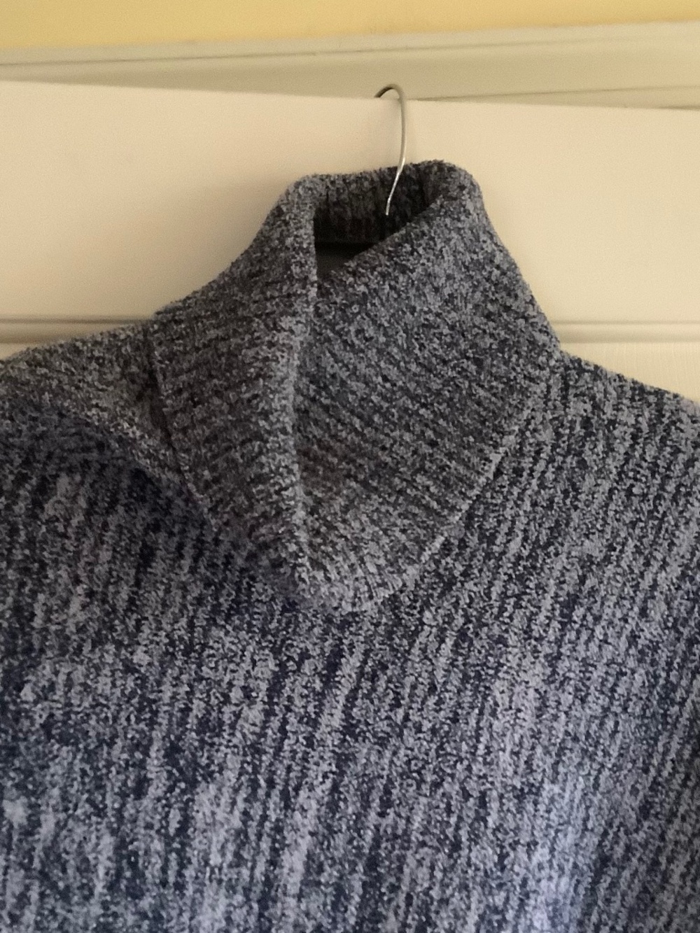 Barefoot Dreams CozyChic Point Dume Poncho Heather Indigo-Dove Gray OS - Picture 5 of 15